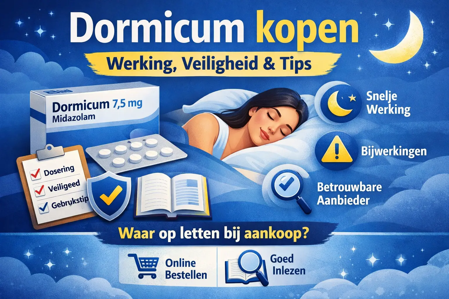 Dormicum kopen afbeelding met midazolam slaapmedicatie uitleg werking dosering veiligheid en gebruik bij slapeloosheid benzodiazepinen