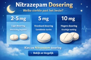Overzicht van Nitrazepam doseringen 2-5mg 5mg en 10mg voor slaapmedicatie
