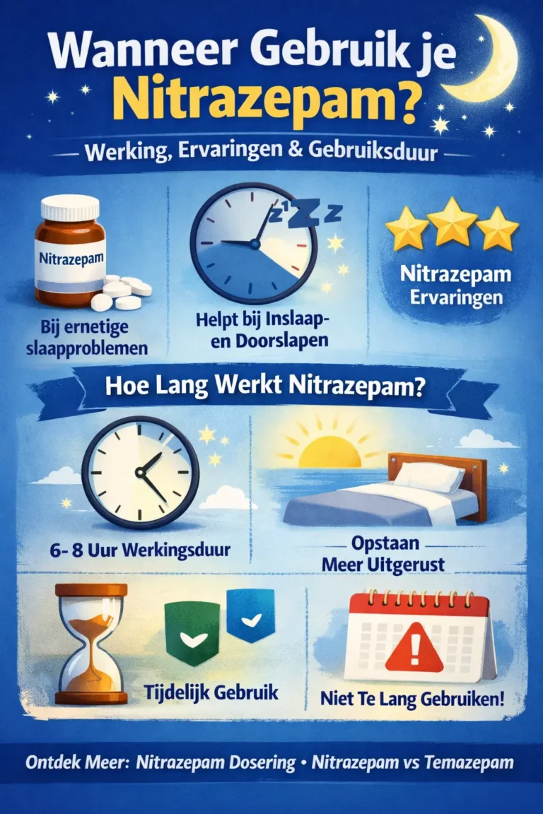 Uitleg over wanneer je Nitrazepam gebruikt, hoe lang het werkt en ervaringen met slaapmedicatie