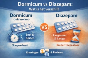 Dormicum vs Diazepam verschil afbeelding met vergelijking midazolam en diazepam werking duur slaapmedicatie benzodiazepinen