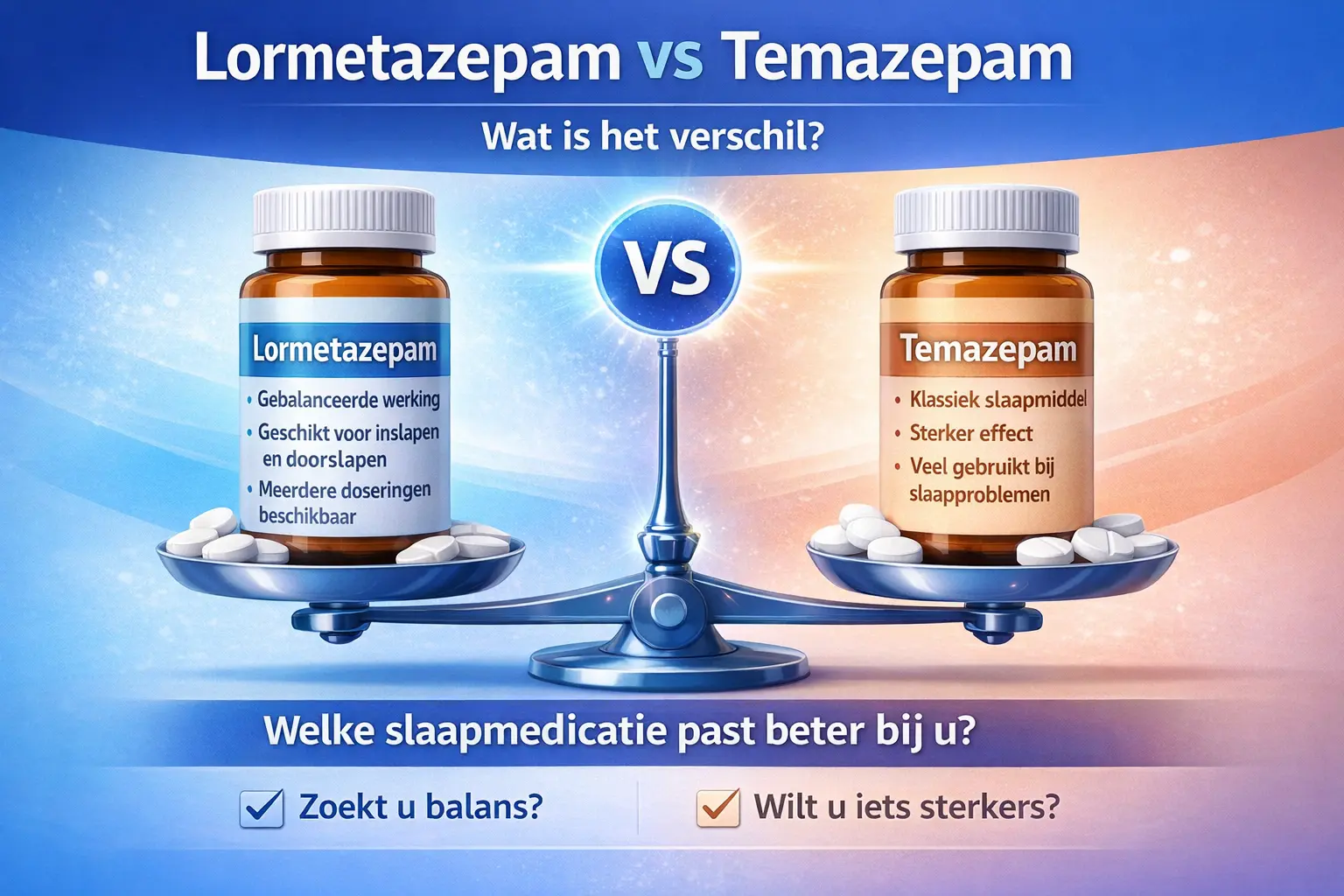 Lormetazepam vs Temazepam vergelijking slaapmedicatie verschil werking en dosering