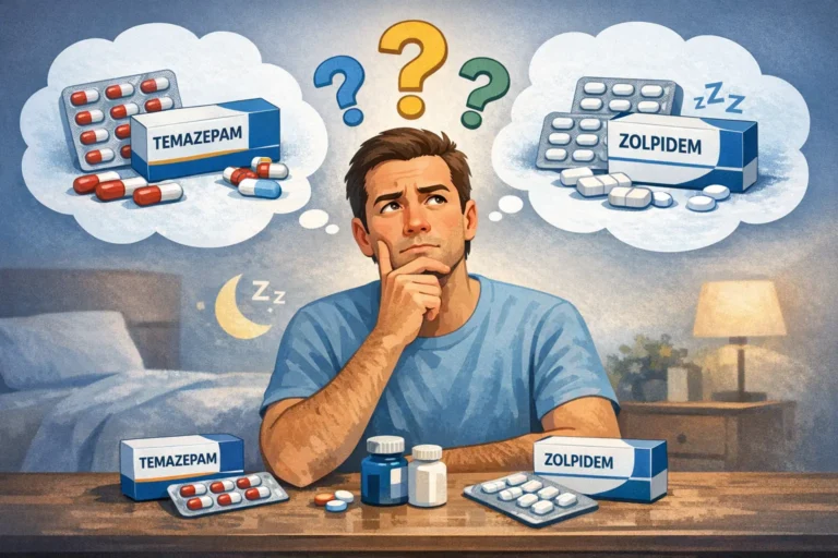 Welke slaapmedicatie past bij mij keuze tussen Temazepam en Zolpidem infographic slaapproblemen